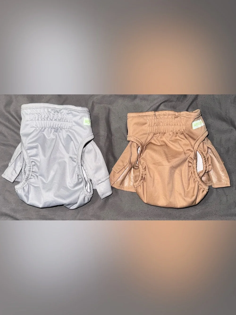 Adjustable Dog Diaper Wraps - Gray and Tan